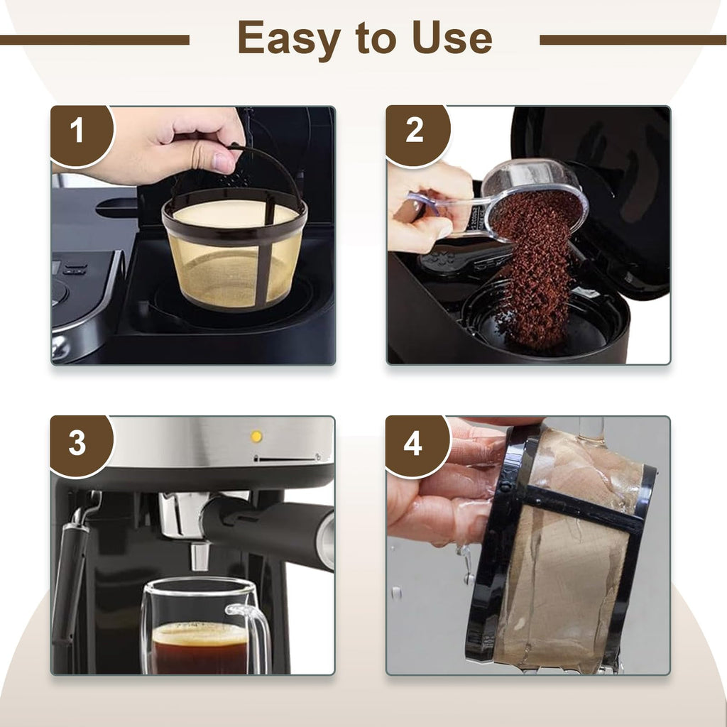 Reusable Coffee Filter Basket 2-Pack with Coffee Spoon F66397