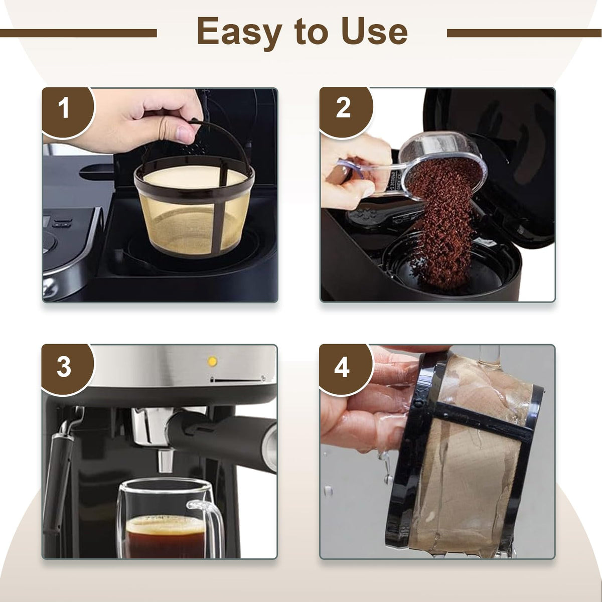Reusable Coffee Filter Basket 2-Pack with Coffee Spoon F66397