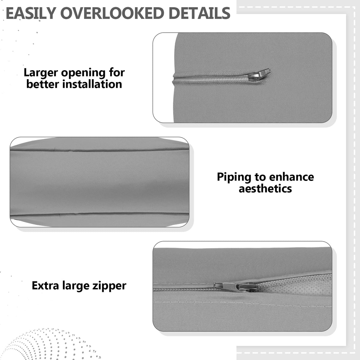 14 Piece Outdoor Waterproof Cushion Covers with Zipper X480