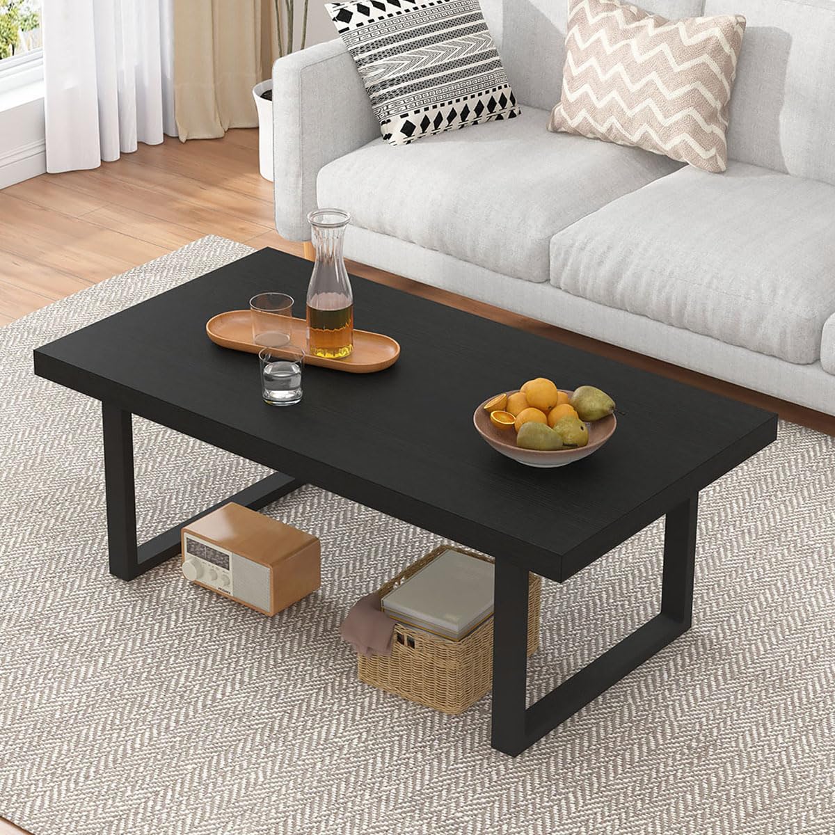 Black Wood Coffee Table Y87360