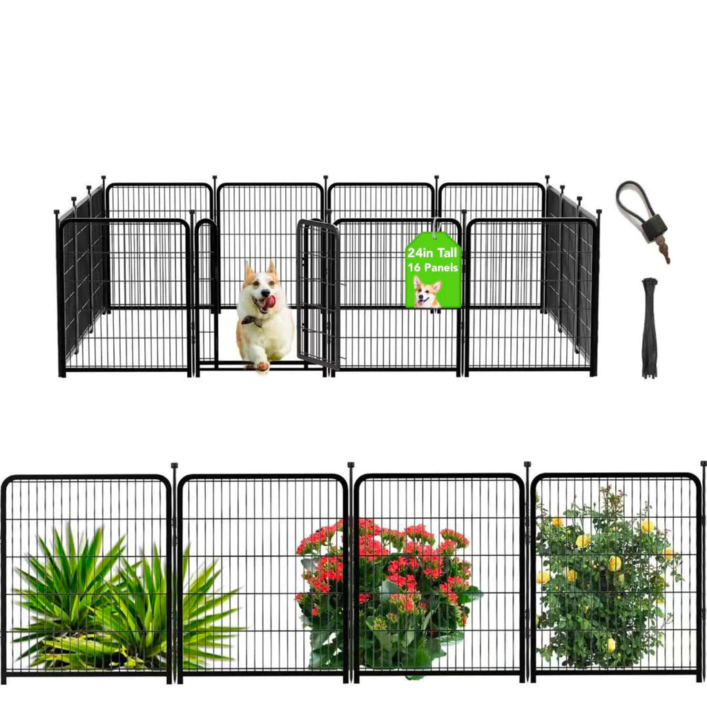 24 inch 16 Panels Metal Dog Playpen V8508