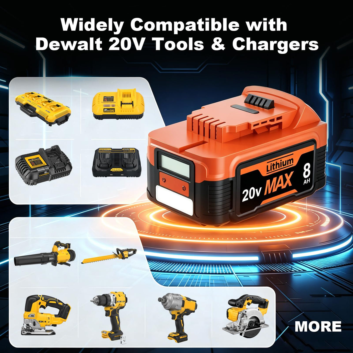 20V Lithium Battery with LCD Display T350