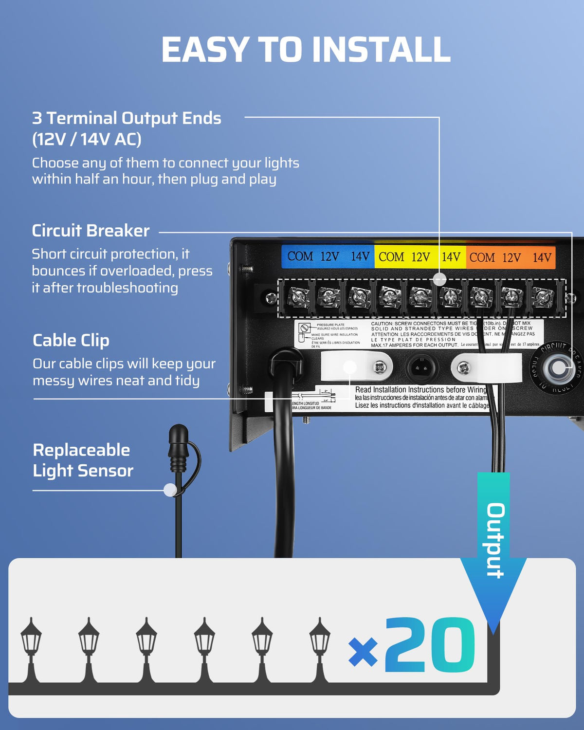 200W Low Voltage Landscape Transformer with Timer and Photocell Sensor O697528