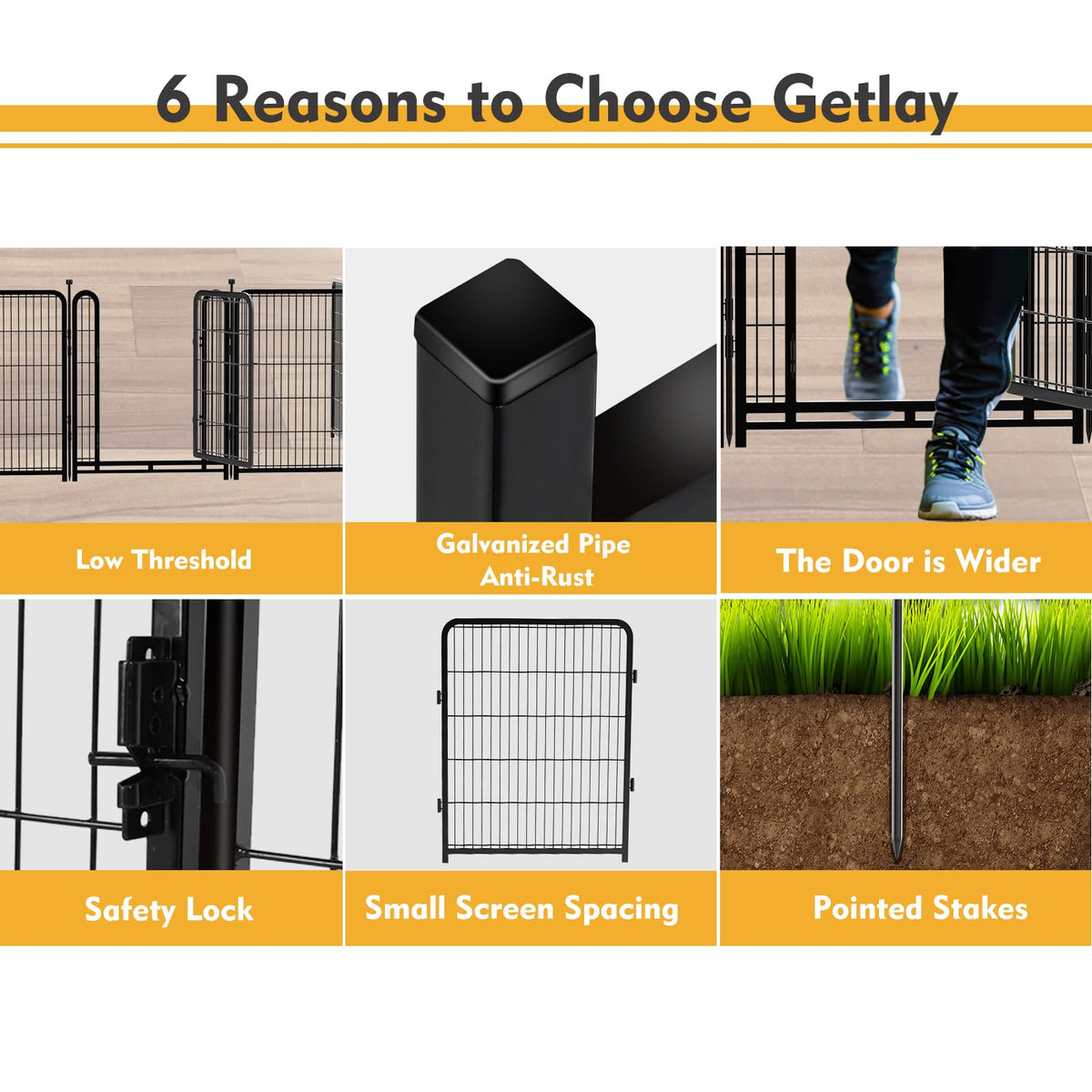 24 inch 16 Panels Metal Dog Playpen V8508