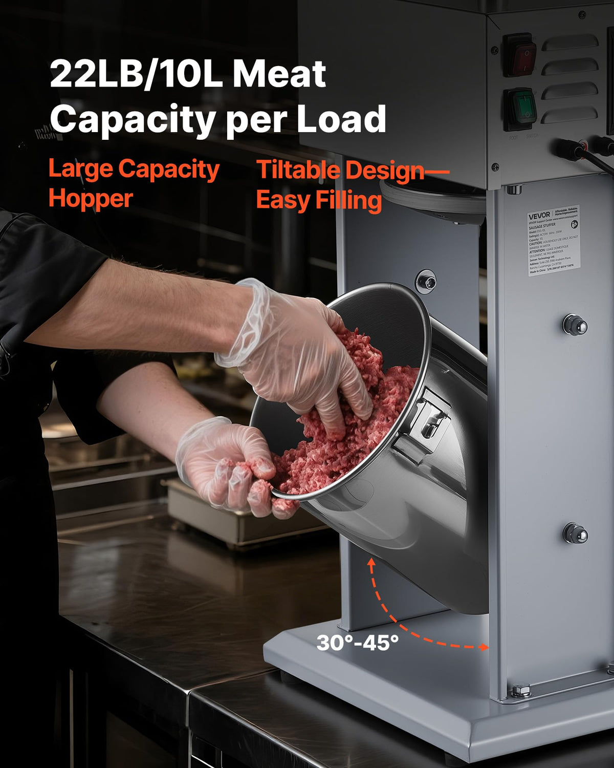 Electric Stainless Steel Sausage Stuffer with Foot Pedal H5806