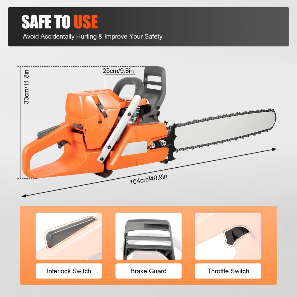 24 Inch 2-Stroke Gas Chainsaw F7645