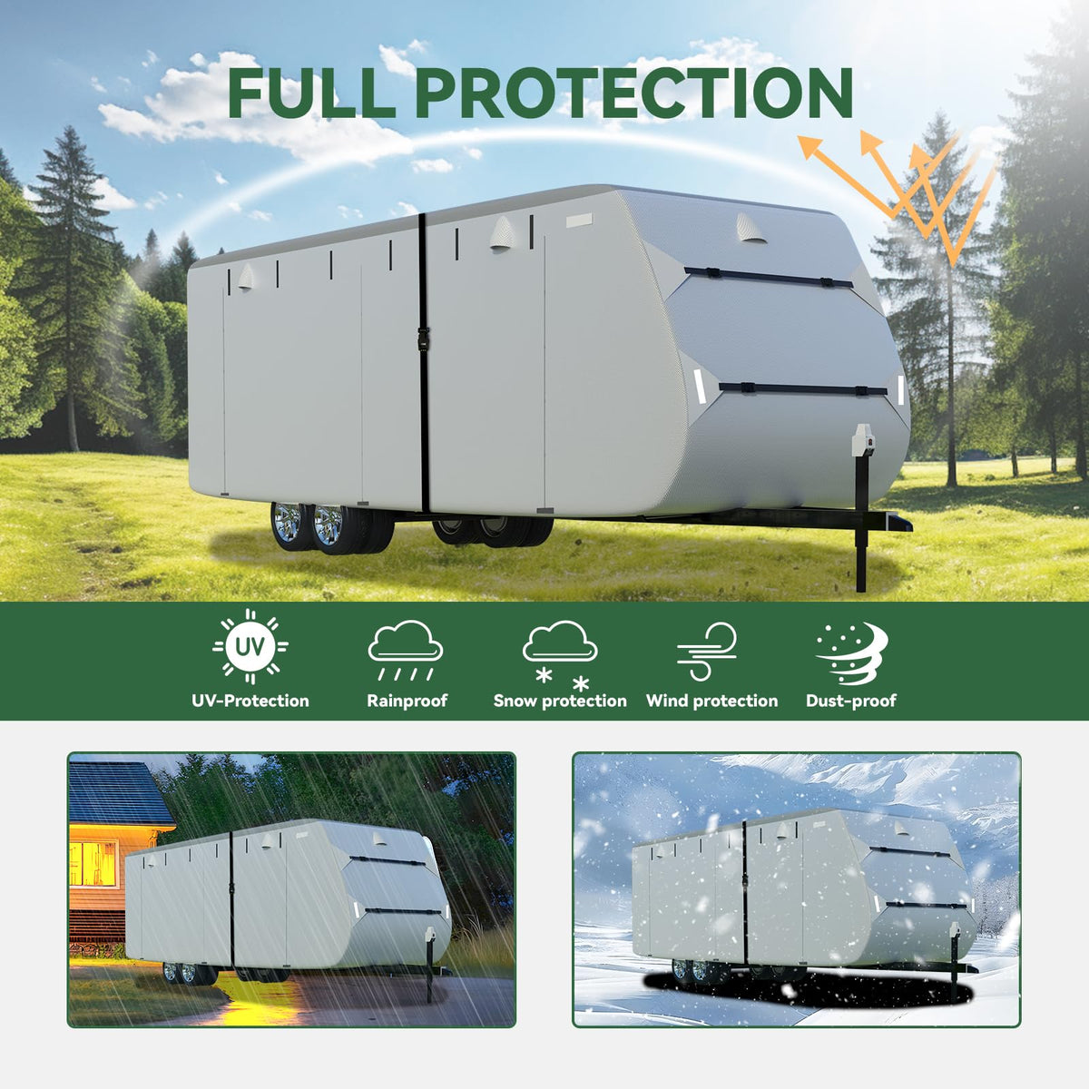 Grey 27'-30' RV Travel Trailer Cover C370