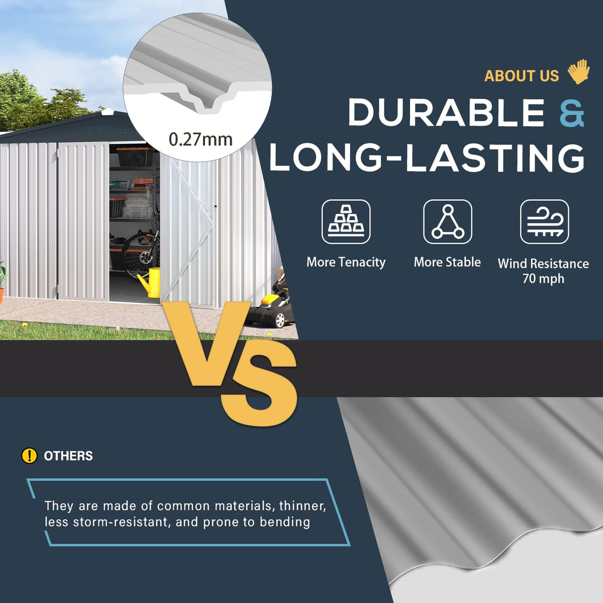 10x14 White Metal Outdoor Storage Shed Q232