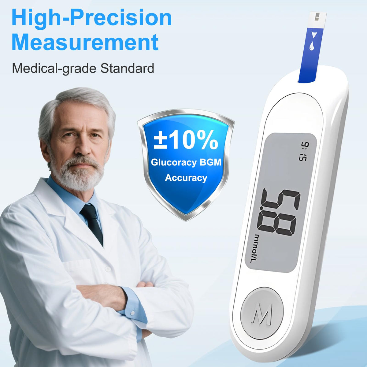 Blood Sugar Monitor Kit with 50 Test Strips & 50 Lancets Y472