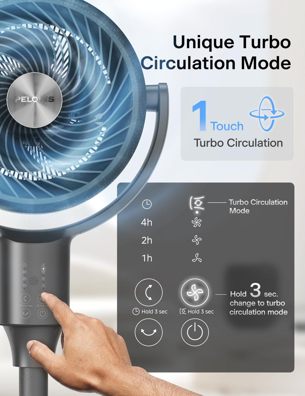 Grey Air Circulator Fan with Remote Y45007