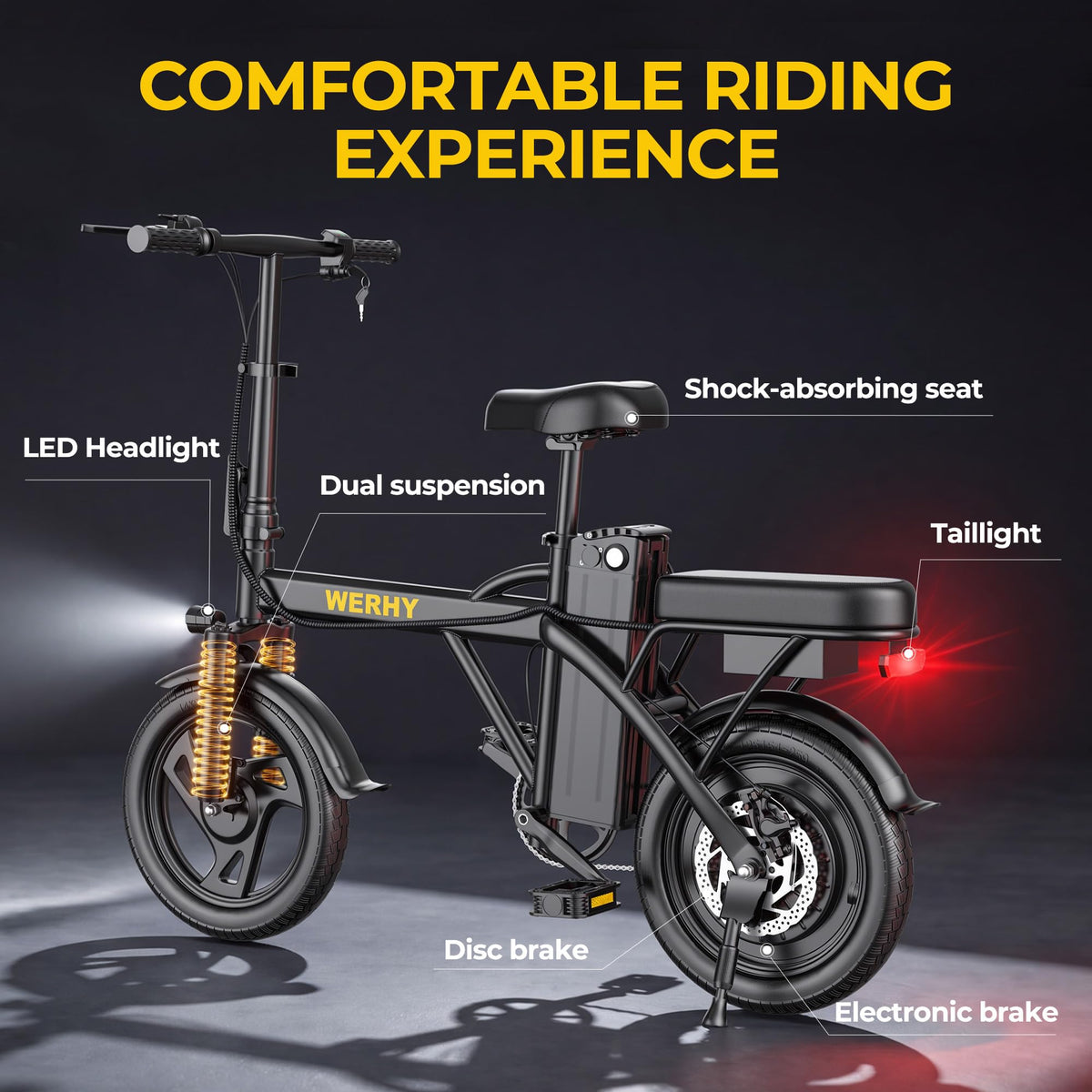 750W Peak Foldable Electric Bike with 48V Removable Battery Z884992