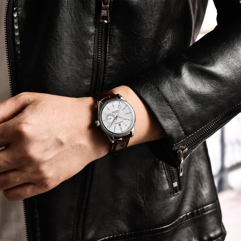 40mm Stainless Steel Quartz Wristwatch with Date Display W765
