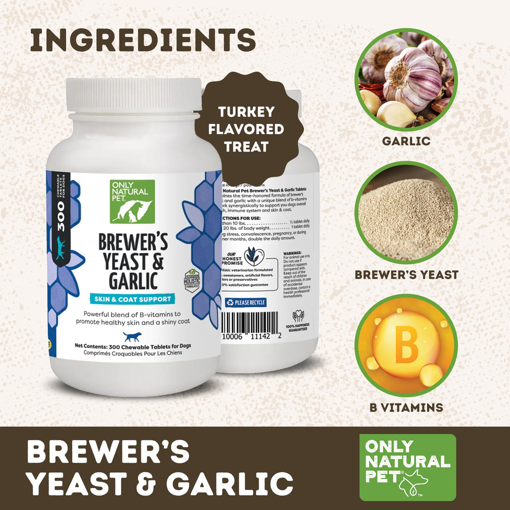 Brewer's Yeast & Garlic Chewables 300 Count Tablet 3 Pack U487