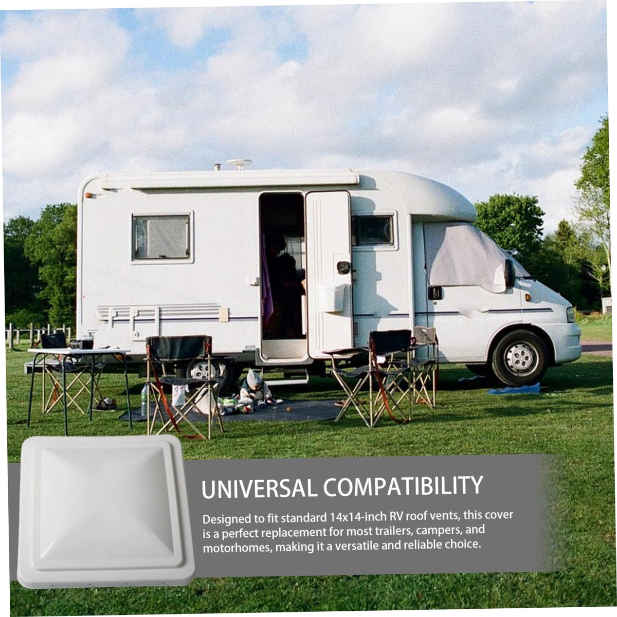 14 Inch White Weather-Resistant Plastic RV Vent Cover A245