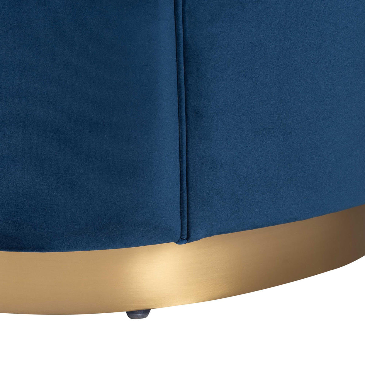 Navy Blue Velvet and Brushed Gold Metal Sofa E13503
