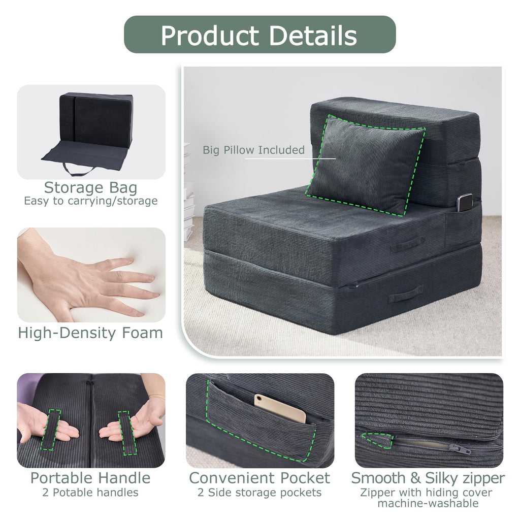 Folding Convertible Sofa Bed with Bag P8696