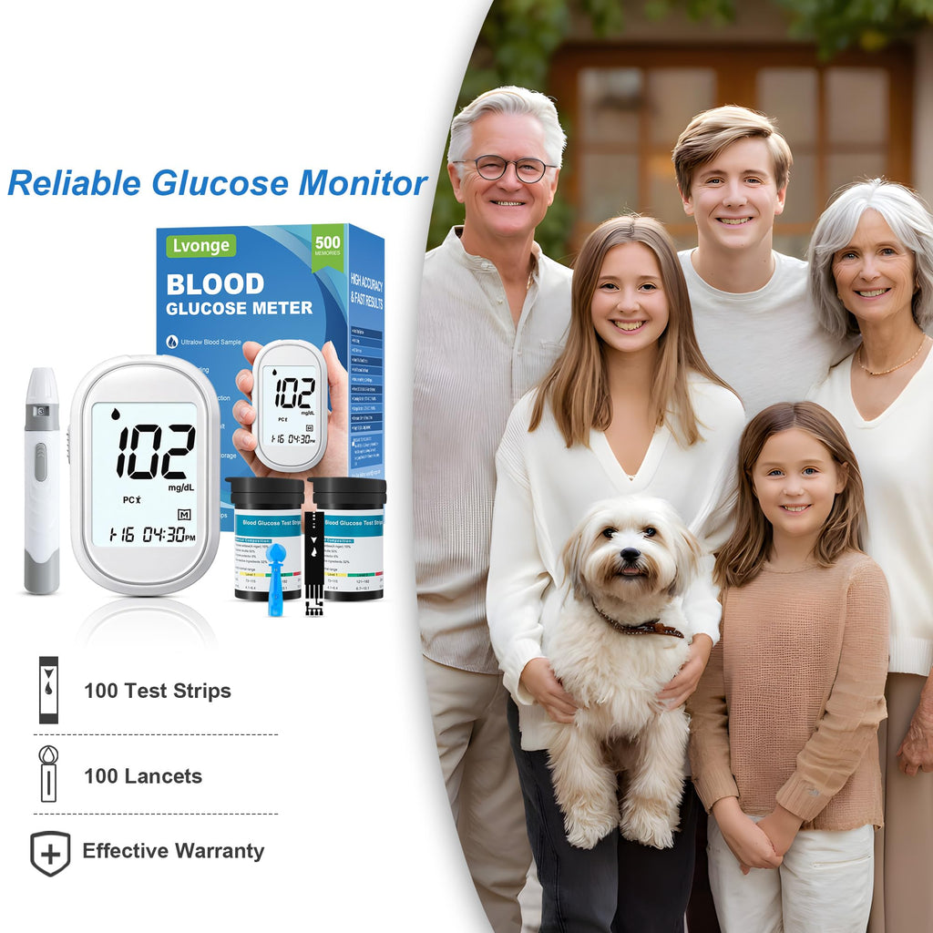 Glucose Monitor Kit with 100 Test Strips & Lancets O139507