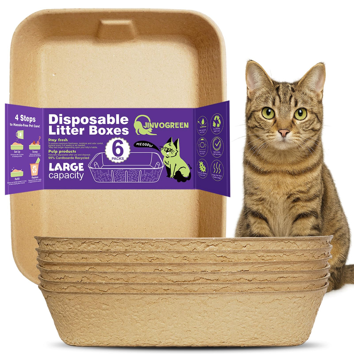 8 Pack Disposable Litter Boxes N781500