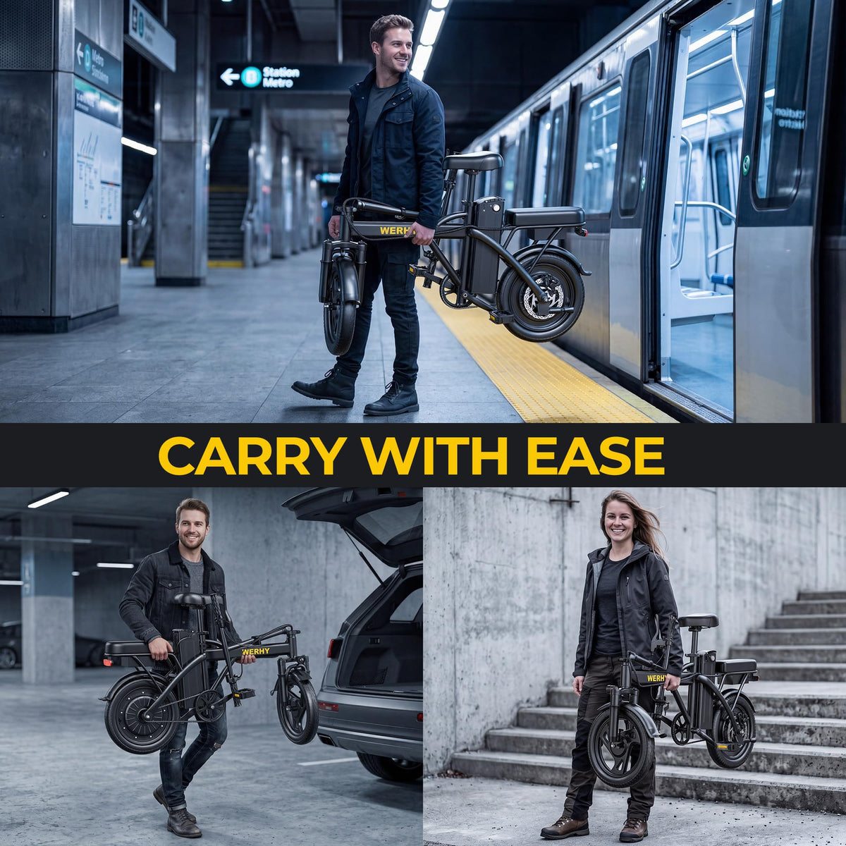 750W Peak Foldable Electric Bike with 48V Removable Battery Z884992