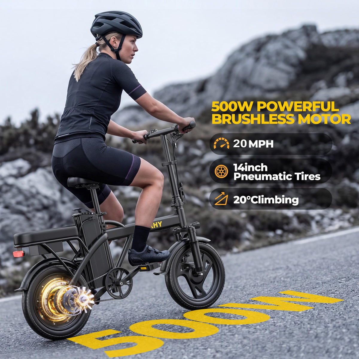 750W Peak Foldable Electric Bike with 48V Removable Battery Z884992