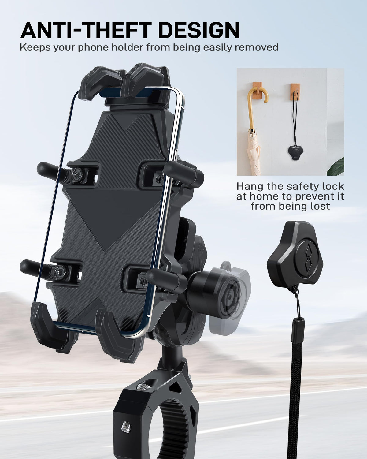 Anti-Theft UTV Phone Mount with Vibration Dampener H6470