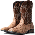 Cowboy Boots for Men Western Ostrich Embroidered Pull On Boots J11184