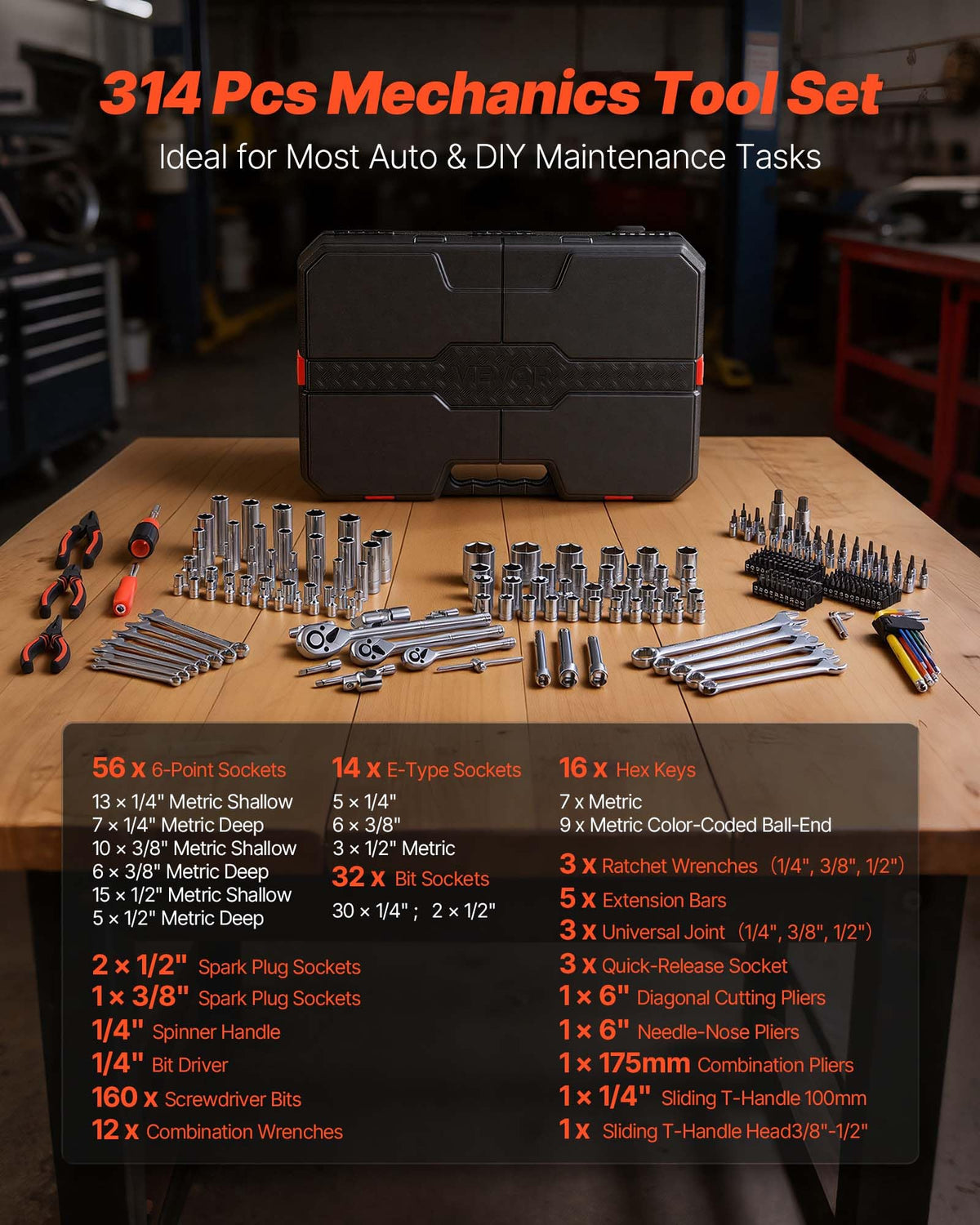 314-Piece Mechanic Tool Set with Storage Case P929538
