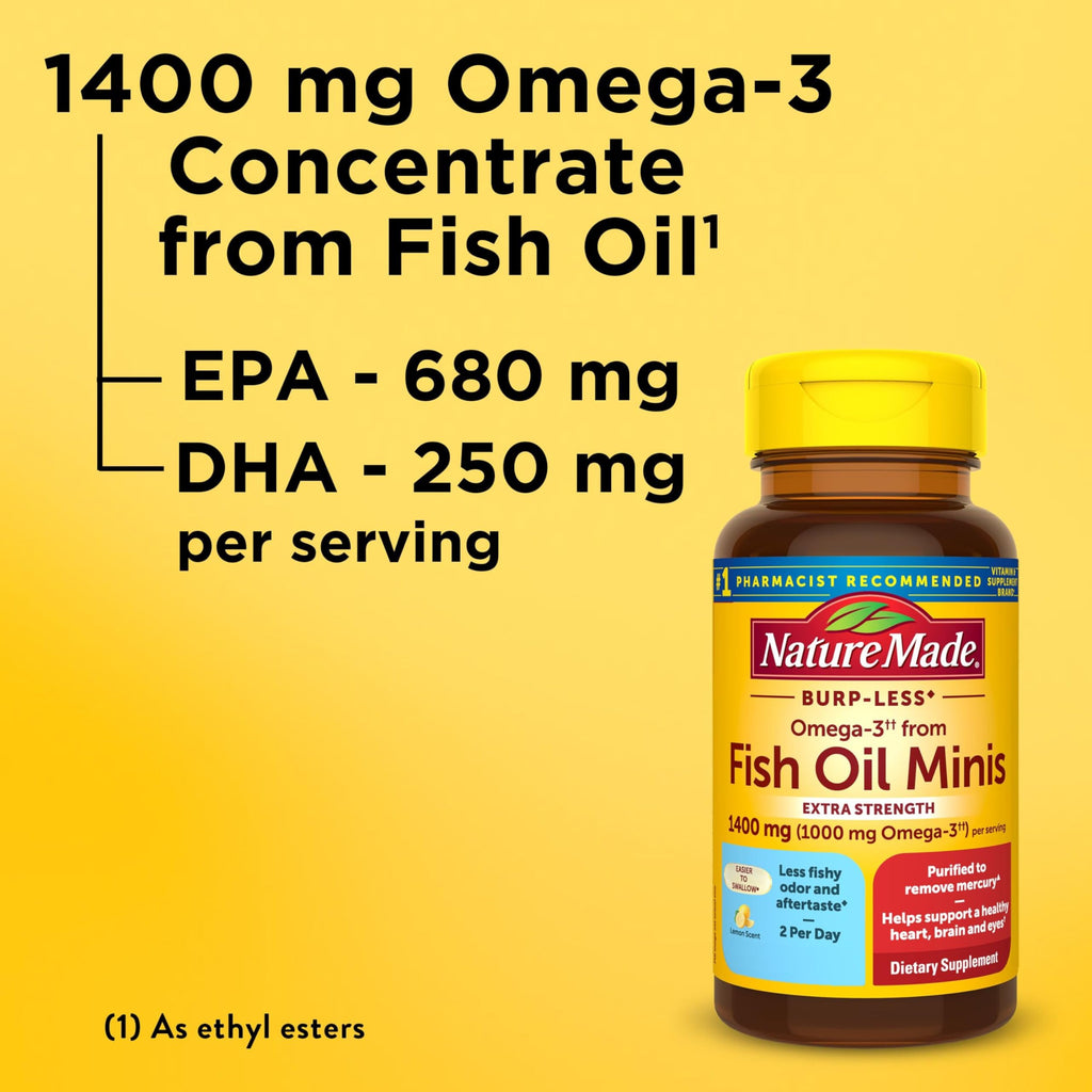 Fish Oil Omega 3 1400 mg Minis 60 Softgels I24726