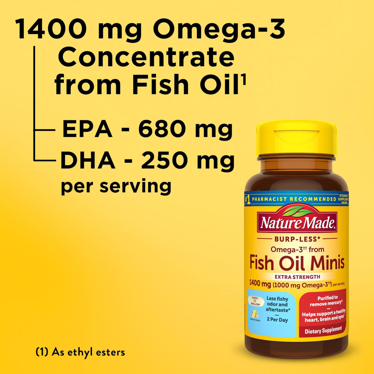 Fish Oil Omega 3 1400 mg Minis 60 Softgels I24726
