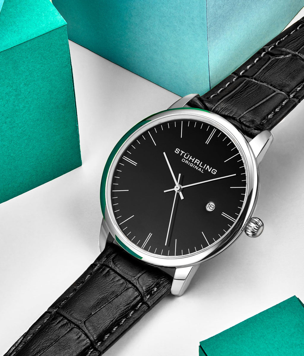 Men's 40mm Ultra Slim Leather Strap Quartz Analog Dress Watch R1962
