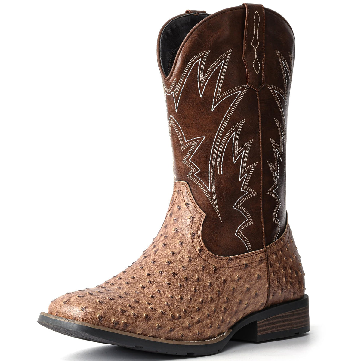 Cowboy Boots for Men Western Ostrich Embroidered Pull On Boots J11184