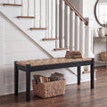 46-Inch Acacia Wood Entryway Bench with Woven Seagrass Seat Q32628