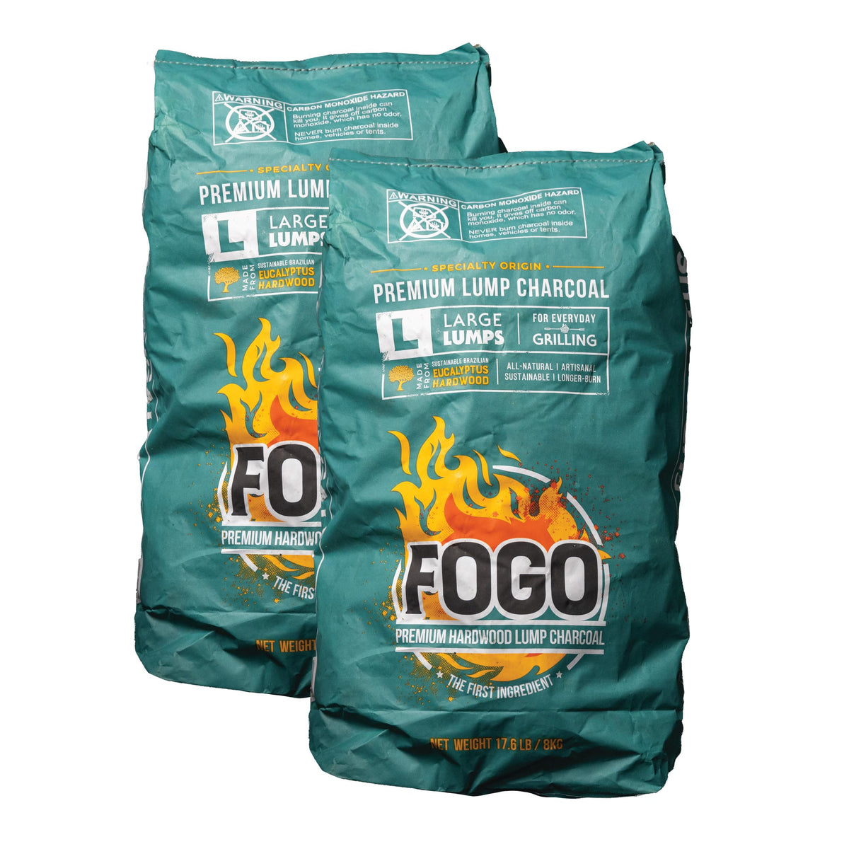 17.6 Pound Bag 2-Pack Hardwood Lump Charcoal K18818