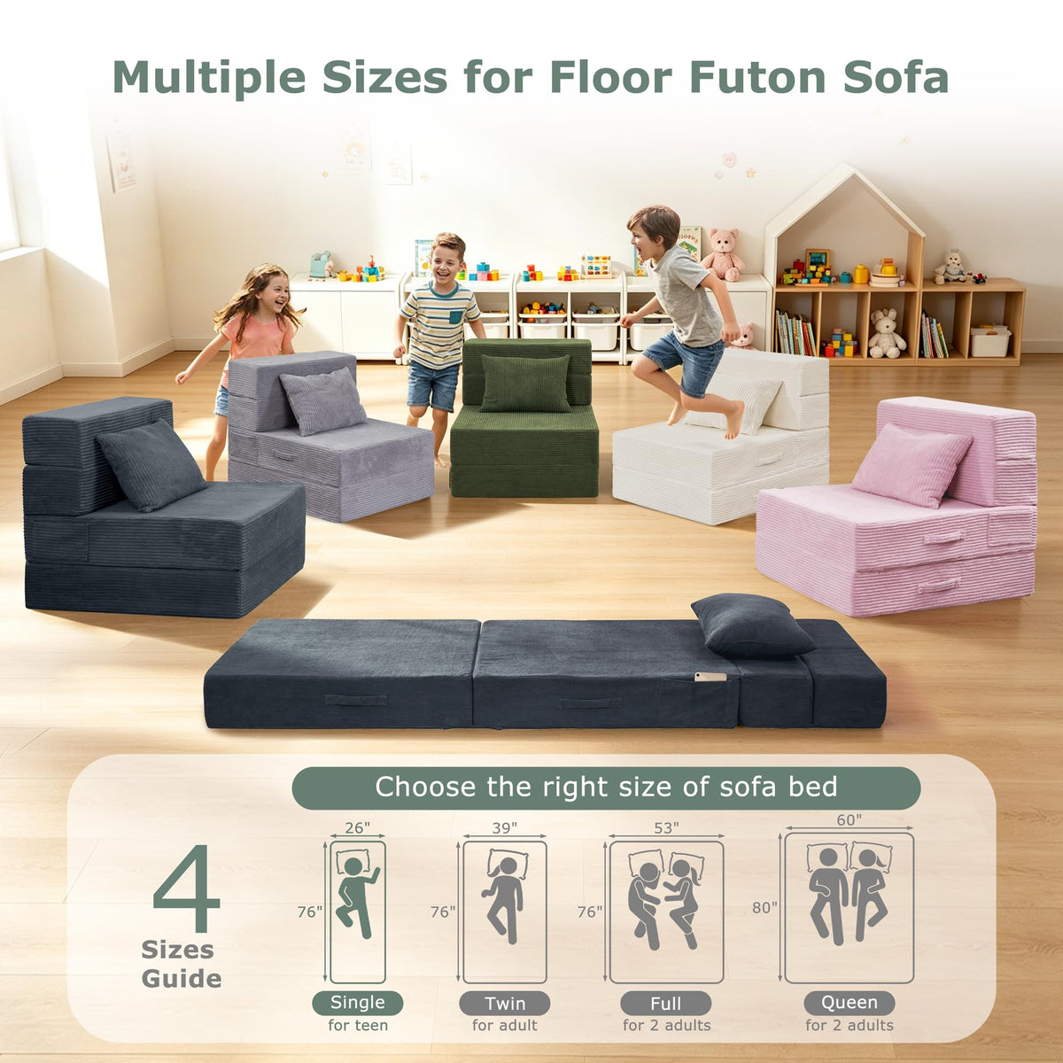 Folding Convertible Sofa Bed with Bag P8696