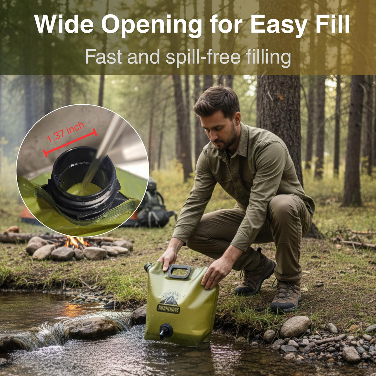 2 Gallon Collapsible Water Container with Spout W807966
