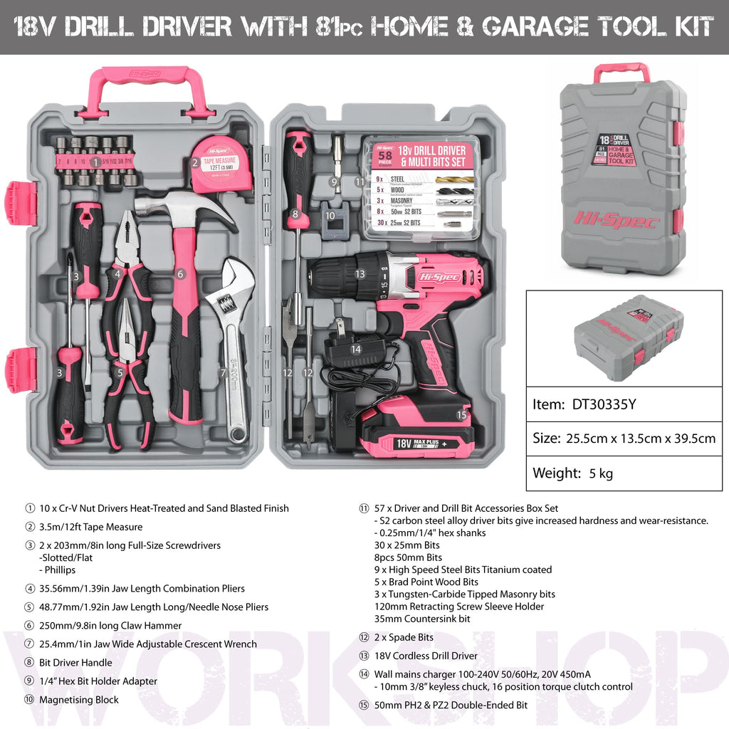 18V Cordless Drill Tool Set Z5715