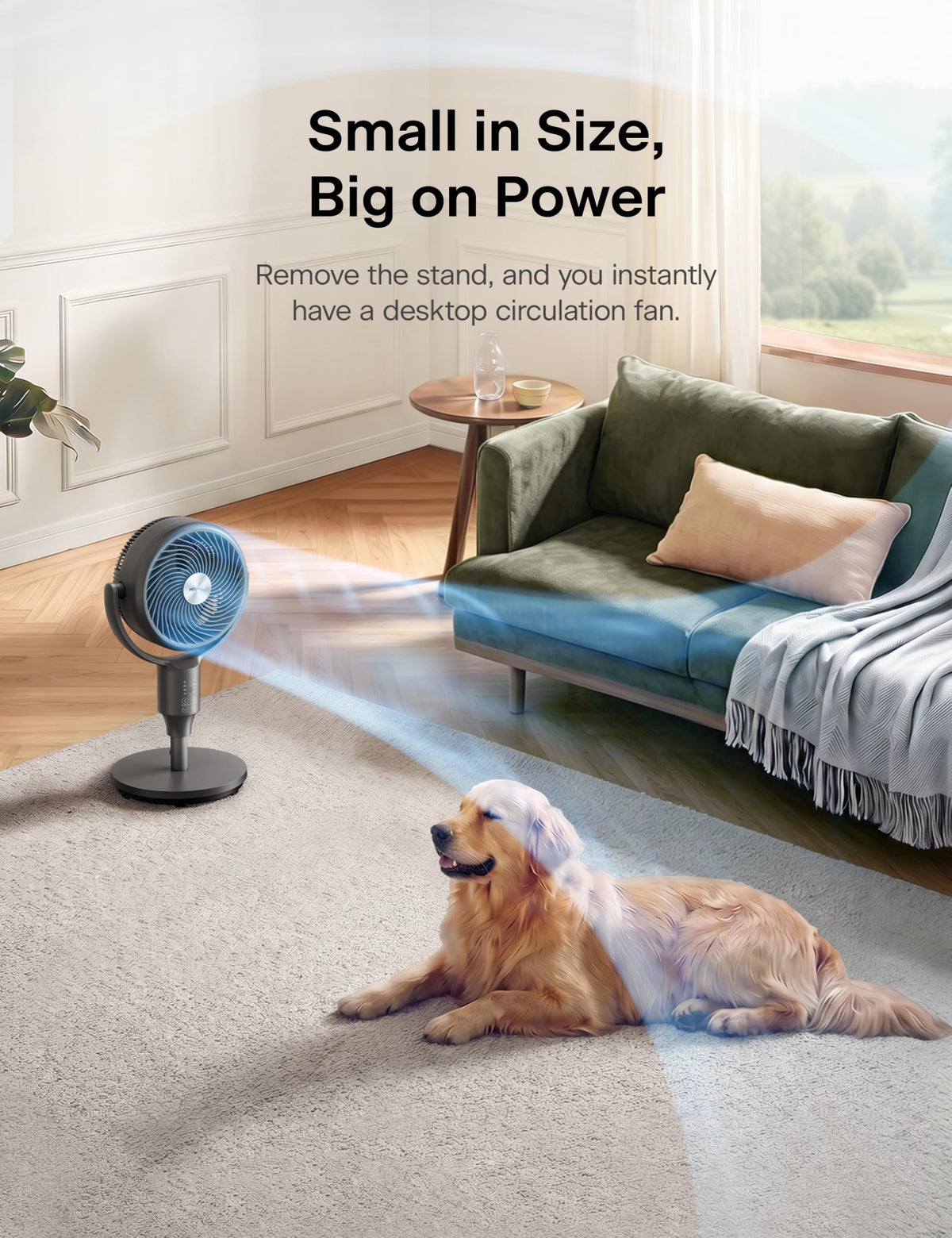 Grey Air Circulator Fan with Remote Y45007