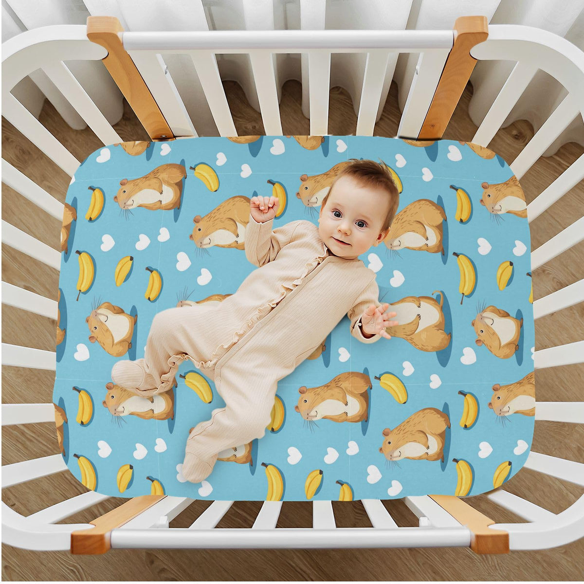 Soft Breathable Microfiber Fitted Crib Sheet, Standard Size 28in x 52in F67936