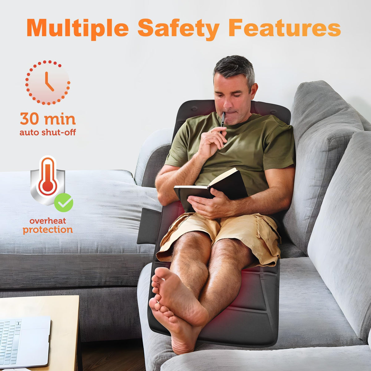 10 Vibration Motors Massage Mat with Auto Shut Off Z4471