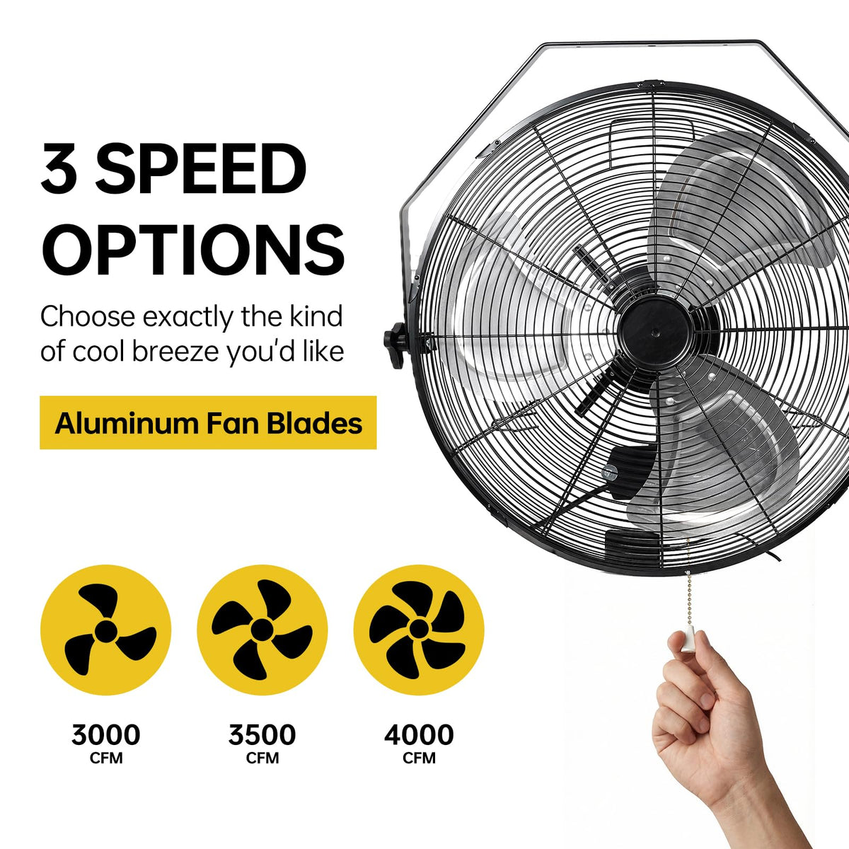 20 Inch High Velocity Metal Wall Mount Fan K430836