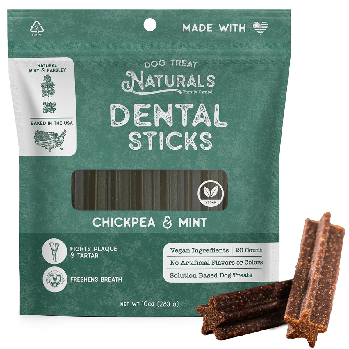 Chickpea & Mint Dental Sticks Dog Treats 10oz 20ct K63406