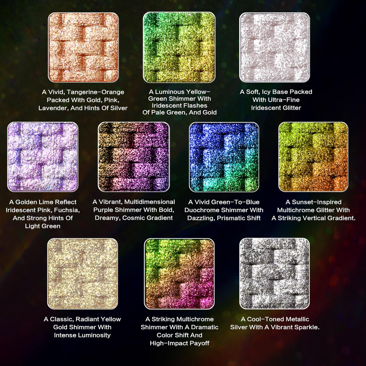 10 Colors Multichrome Shimmer Eyeshadow Palette U729