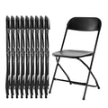 10 Pcs Black Plastic Folding Chair with Metal Frame Y362