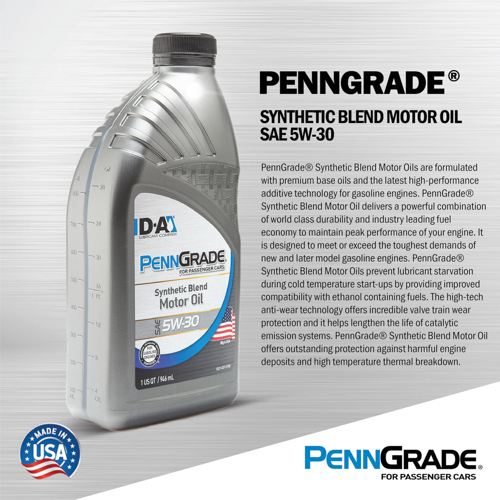 Synthetic Blend Oil SAE 5W-30 1 Quart Pack of 6 X322954