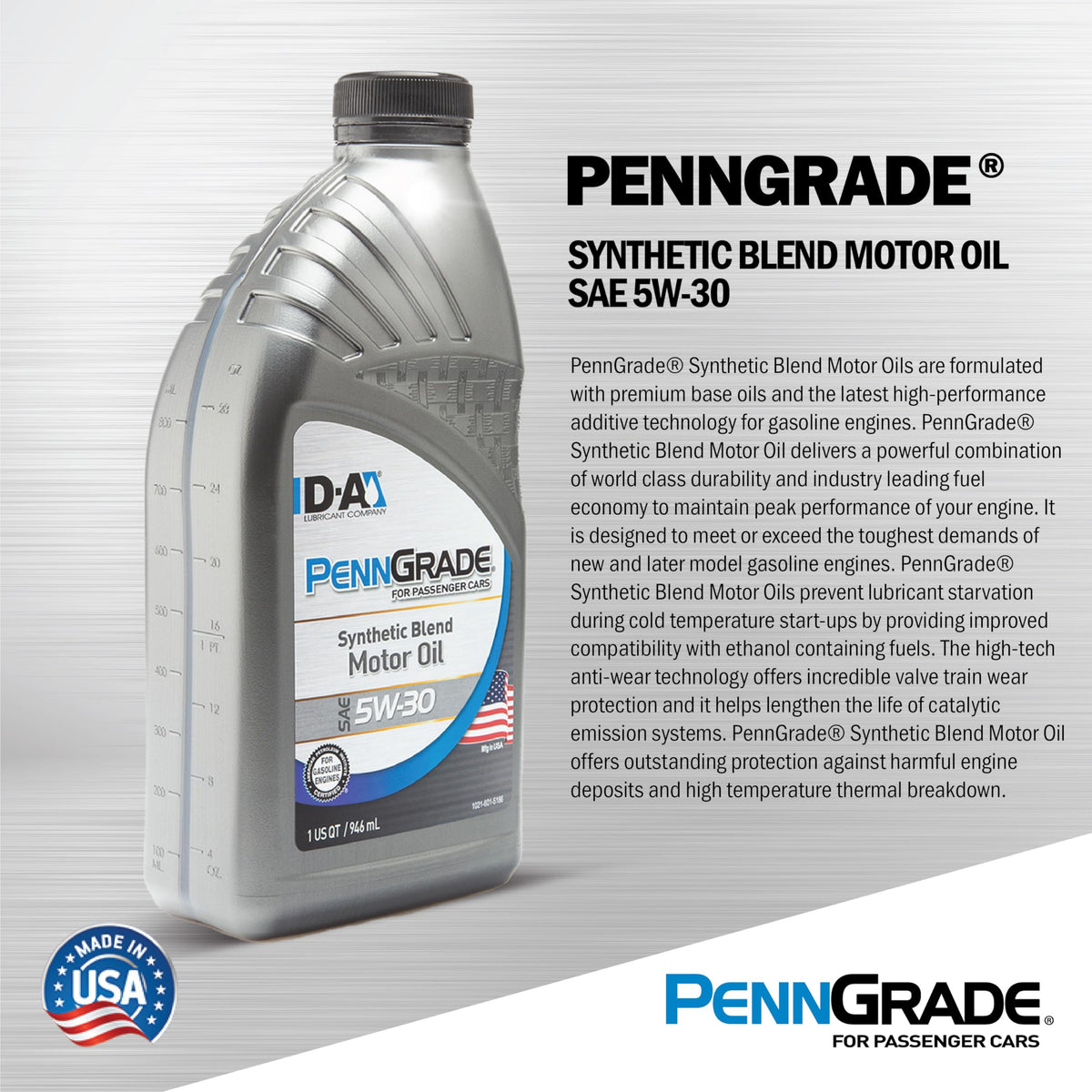 Synthetic Blend Oil SAE 5W-30 1 Quart Pack of 6 X322954