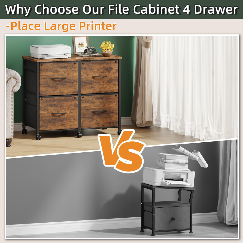 4 Drawer Mobile Lateral File Cabinet I870