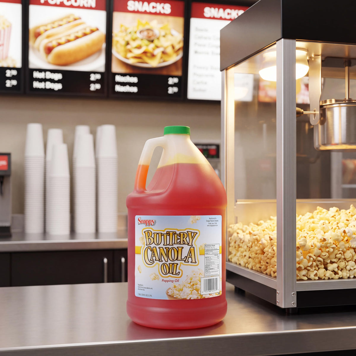 Canola Oil, Butter Flavored Popcorn Oil, 1 Gallon Q9749