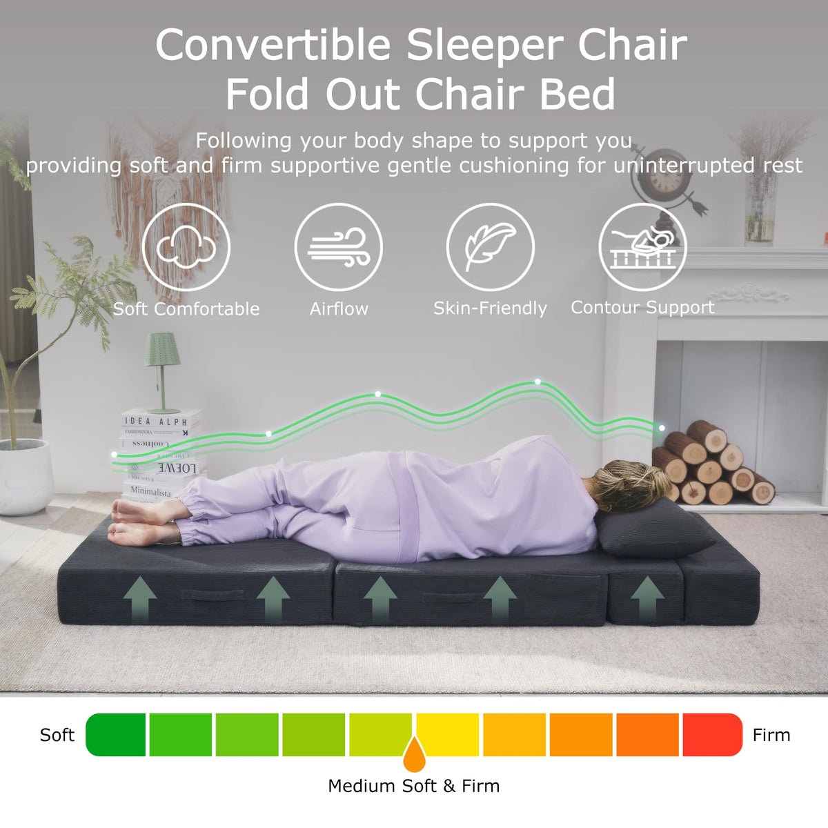 Folding Convertible Sofa Bed with Bag P8696