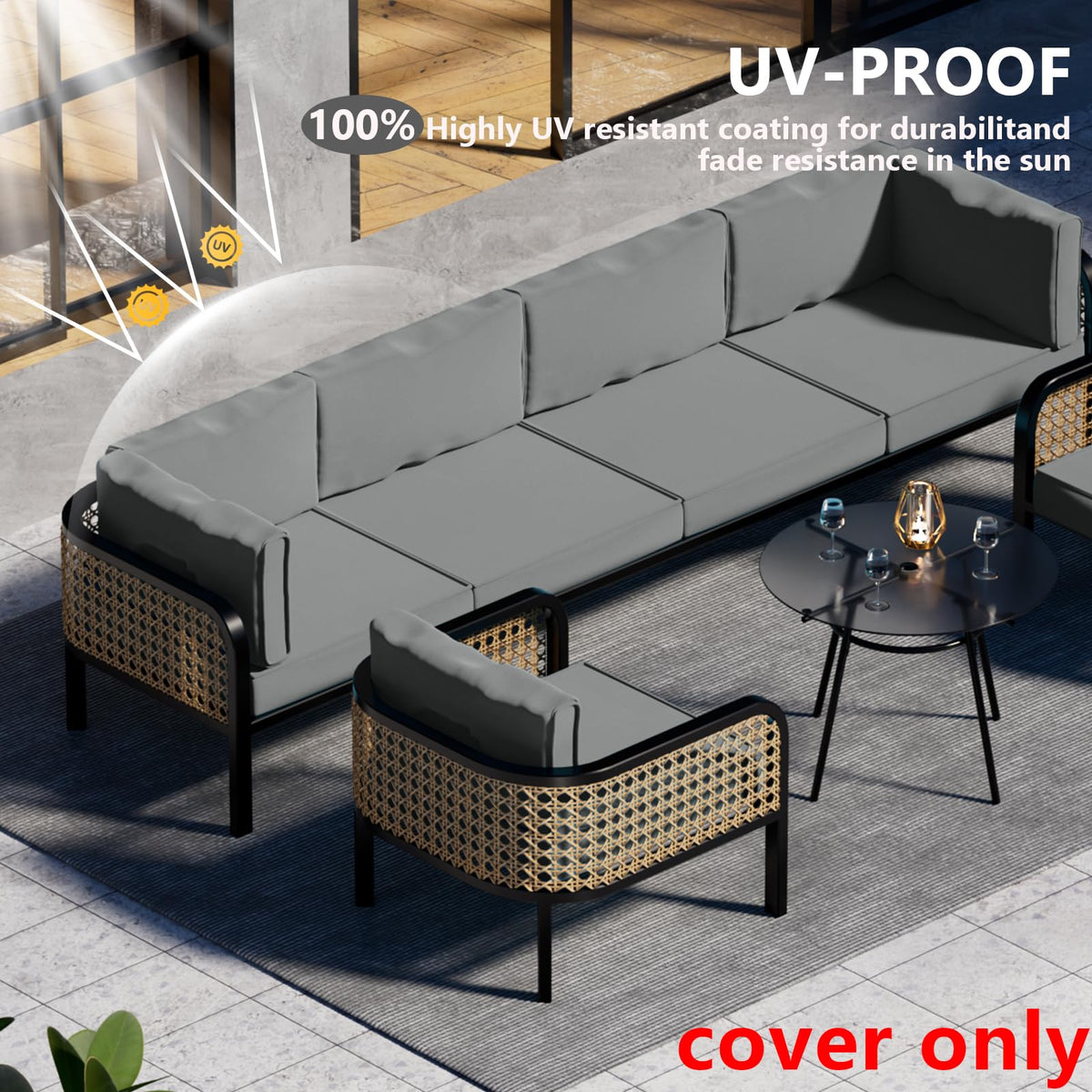 14 Piece Outdoor Waterproof Cushion Covers with Zipper X480