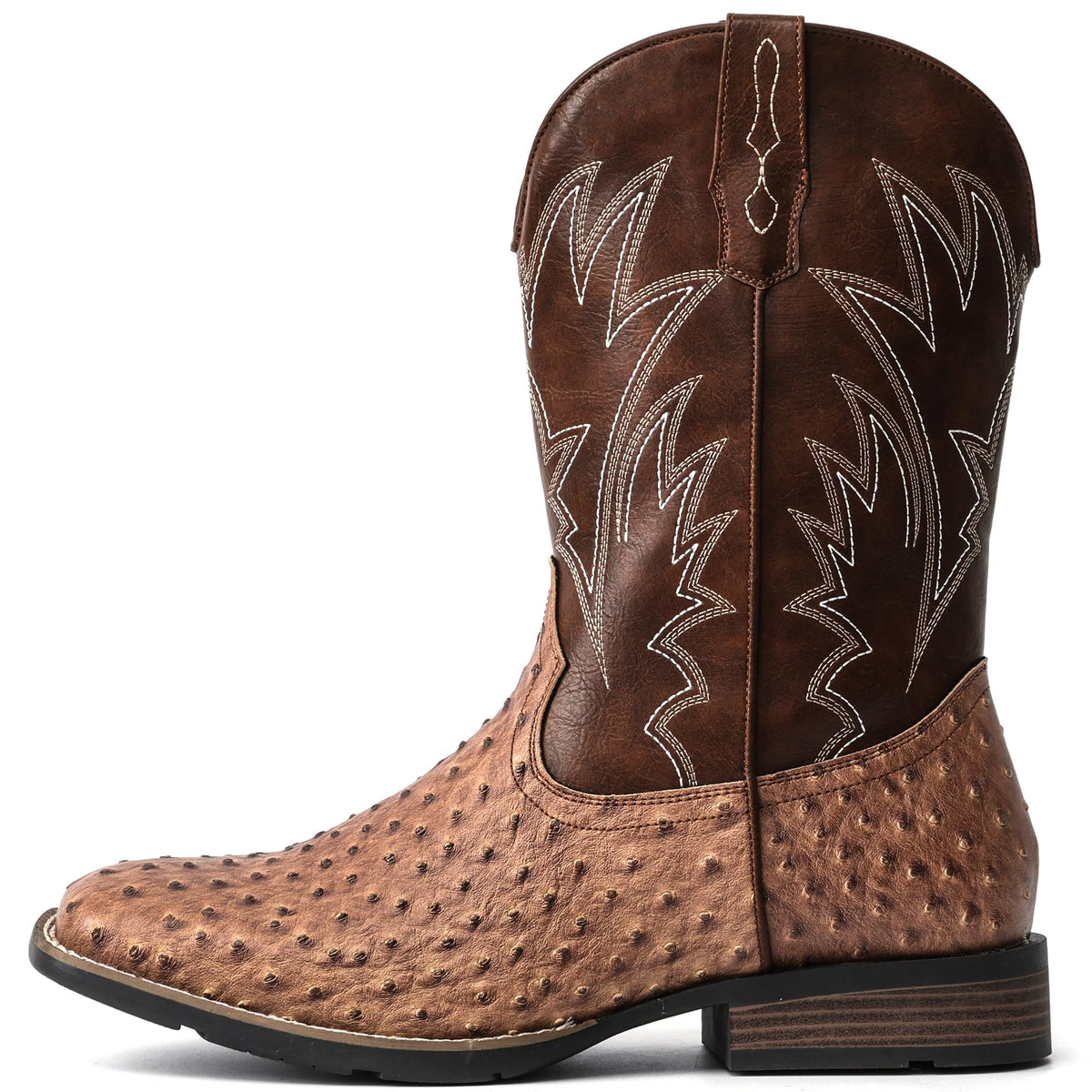 Cowboy Boots for Men Western Ostrich Embroidered Pull On Boots J11184